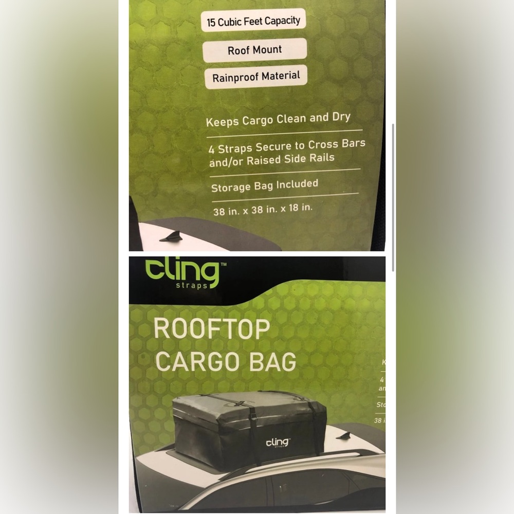 ROOFTOP CARGO BAG Cling Straps NEW UNOPENED 38"x38"x18" - Picture 2 of 4